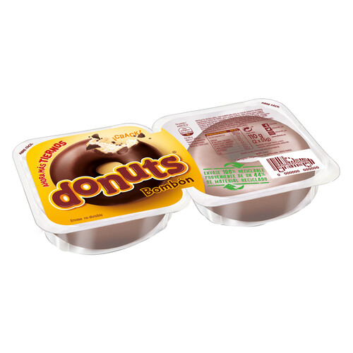 Alcampo DONUTS BOMBON Rosquillas bañadas de chocolate 2 uds. 110 g