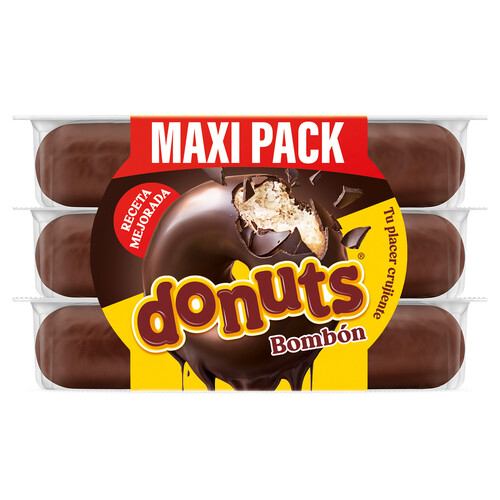 Alcampo DONUTS Bombón Rosquillas cubiertas de chocolate 6 uds 330 g