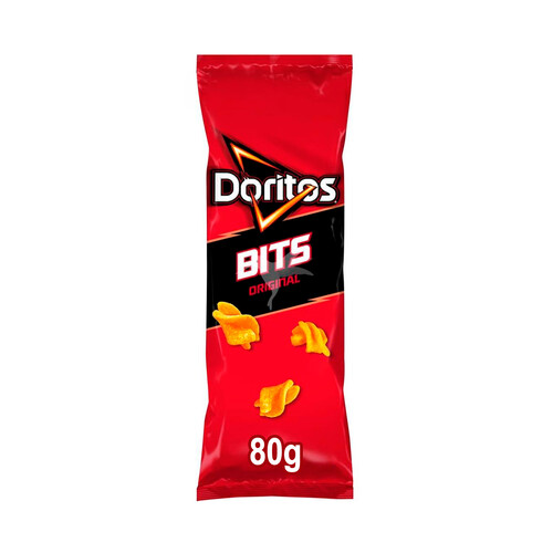 Alcampo DORITOS Bits original Aperitivo de maiz frito sabor bbq con forma de twiste bolsa 80 g