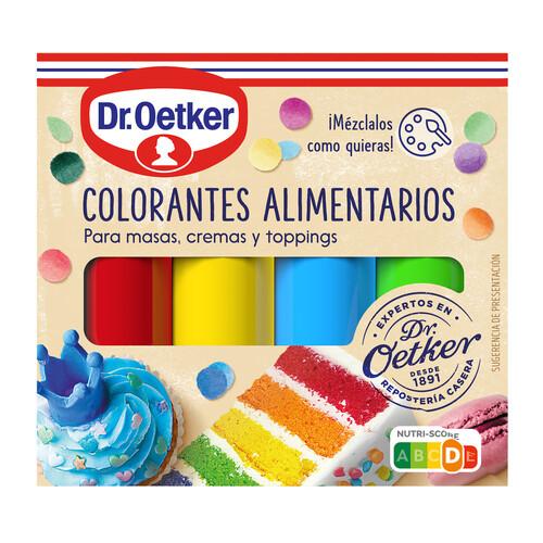 Alcampo DR. OETKER Colorantes alimentarios 4 colores pastel en gel Dr. OETKER 40 gr