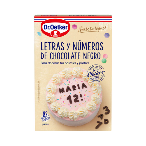 Alcampo DR. OETKER Letras y números de chocolate negro (82 piezas) Dr. OETKER 60 gr
