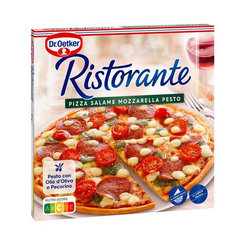 Alcampo DR. OETKER Pizza congelada de salami queso mozzarella y pesto Ristorante 360 g