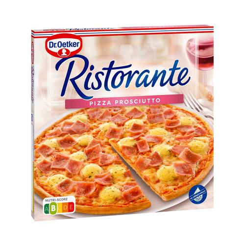 Alcampo DR. OETKER Pizza de masa fina y crujiente cubierta con tomate jamón cocido y queso Ristorante 340 g