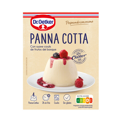 Alcampo DR. OETKER Preparado para panna cota con salsa de frambuesa DR. OETKER 110 g