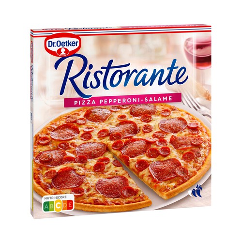 Alcampo DR. OETKER Ristorante Pizza congelada con masa fina de pepperoni y salami 320 g