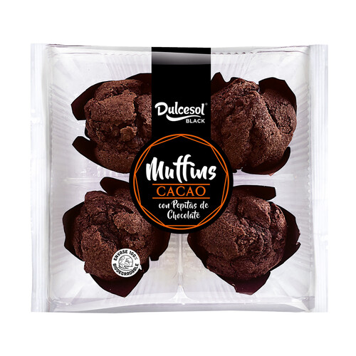 Alcampo DULCESOL Muffins cacao con pepitas de chocolate 300 g