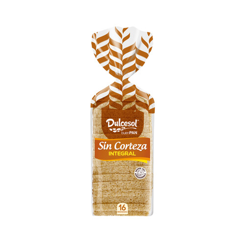 Alcampo DULCESOL Pan de molde integral sin corteza 450 g