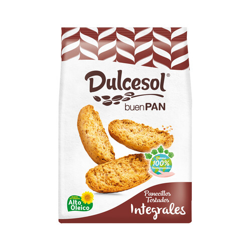 Alcampo DULCESOL Panecillos tostados integrales 400 g