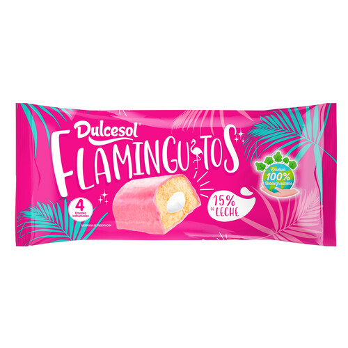 Alcampo DULCESOL Pastelito relleno de crema sabor nata pack de 4 uds. 220 gr