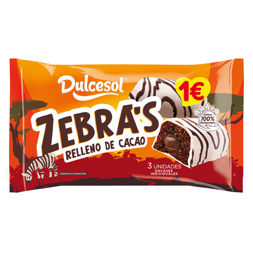 Alcampo DULCESOL Pastelitos bombón zebra 3 und 120 g