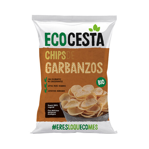 Alcampo ECOCESTA Chips 100% vegetales a base de garbanzos ecológicos 80 g