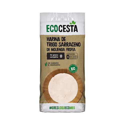 Alcampo ECOCESTA Harina de grano completo de trigo Sarraceno ecológico de molienda propia 500 g