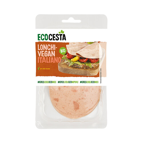 Alcampo ECOCESTA Lonchas veganas ecológicas con sabor a mortadela italiana 100 g