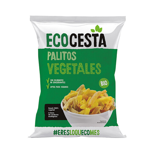 Alcampo ECOCESTA Palitos 100& vegetales a base de verduras ecológicas 70 g