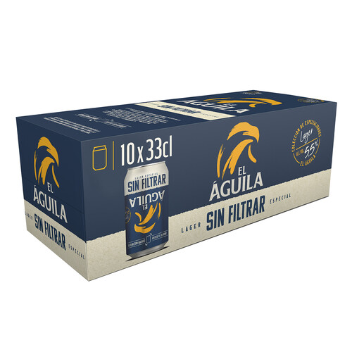 Alcampo EL ÁGUILA Cervezas sin filtrar pack 10 uds. x 33 cl