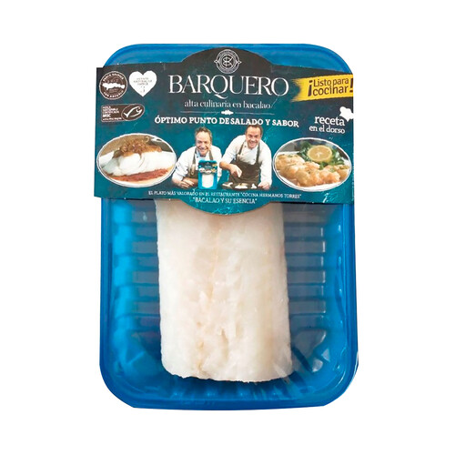 Alcampo EL BARQUERO Lomos de bacalao desalado de pesca sostenible certificada (MSC) 350 g
