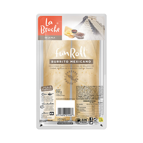 Alcampo EL CHEF EN CASA Tortillas con extra de relleno de carne mezcla de 3 quesos y salsa texmex EL CHEF EN CASA 2 x 125 g