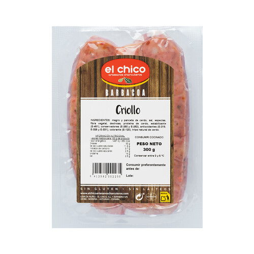 Alcampo EL CHICO Barbacoa Chorizos criollos especiales para barbaboa plancha y grill 300 g