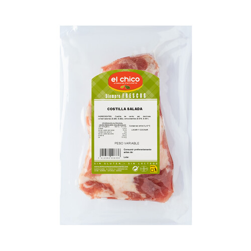 Alcampo EL CHICO Costilla salada al vacio elaborada sin gluten ni derivados lacteos