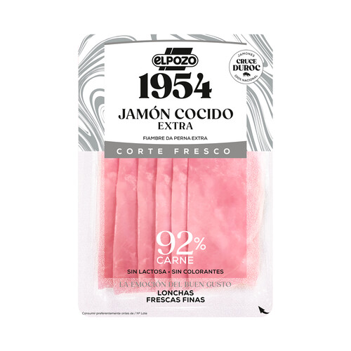 Alcampo EL POZO 1954 Corte fresco Jamón cócido sin colorantes cortado en finas lonchas 120 g