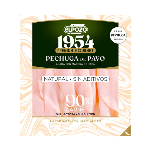 Alcampo EL POZO 1954 Pechuga de pavo asada con madera de haya cortada en lonchas 120 g