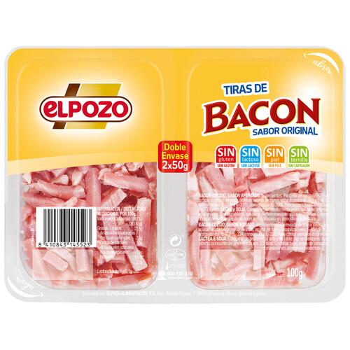 Alcampo EL POZO Bacon cortado en tiras sin piel ni ternilla EL POZO 2 x 50 g