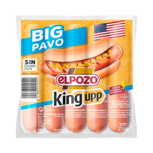 Alcampo EL POZO Big pavo king upp Salchichas cocidas de pavo sabor ahumado 200 g