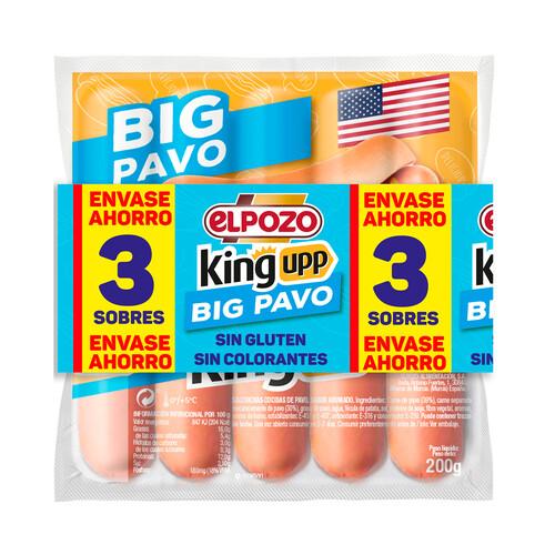Alcampo EL POZO Big pavo king upp Salchichas cocidas de pavo sabor ahumado 3 x 200 g