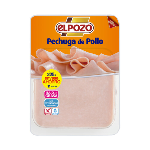 Alcampo EL POZO Fiambre de pechuga de pollo cocida cortada en lonchas EL POZO 225 g