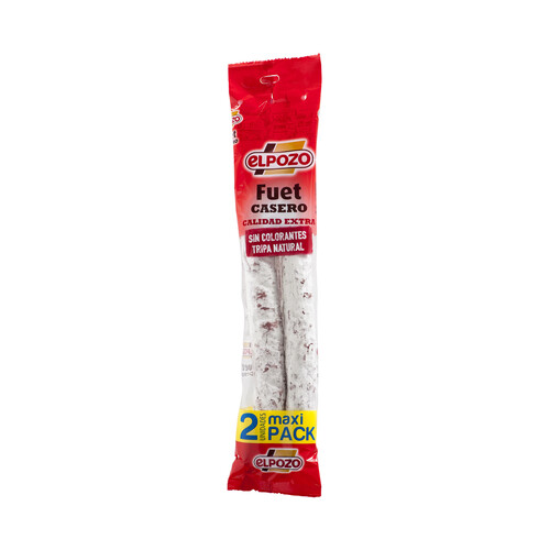 Alcampo EL POZO Fuet casero de categoria extra embuchado en tripa natural y sin colorantes EL POZO 2 x 150 g