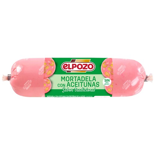 Alcampo EL POZO Mortadela con aceitunas mini sin gluten y con sabor tradicional 300 g