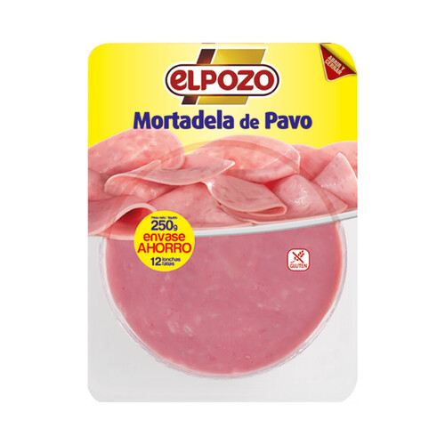 Alcampo EL POZO Mortadela de pavo sin gluten y cortada en lonchas EL POZO 250 g