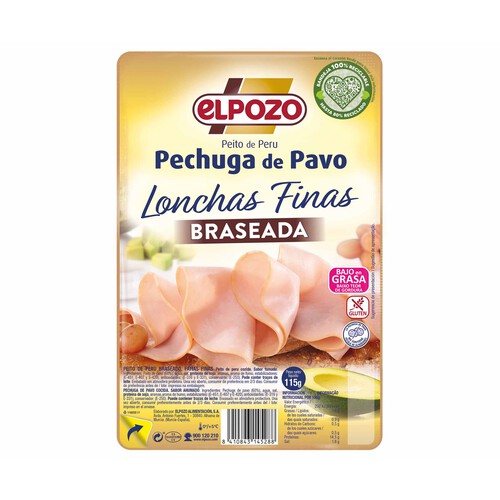Alcampo EL POZO Pechuga de pavo braseada lonchas finas EL POZO 115 g