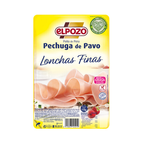 Alcampo EL POZO Pechuga de pavo cortada en finas lonchas EL POZO 115 g