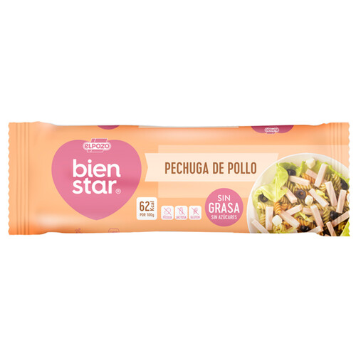 Alcampo EL POZO Pechuga de pollo cocida con sabor ahumado sin grasa ni azúcares EL POZO Bienstar 340 g