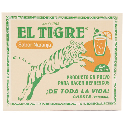 Alcampo EL TIGRE Gasificante gaseosa sabor a naranja EL TIGRE 6 sbs. 32 g