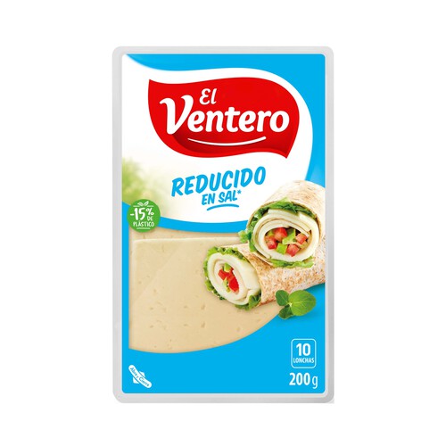 Alcampo EL VENTERO Queso en lonchas tierno reducido en sal EL VENTERO 200 g