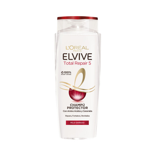 Alcampo ELVIVE Champú reparador y fortificante para cabellos dañados y desvitalizados ELVIVE Total repair 5 700 ml