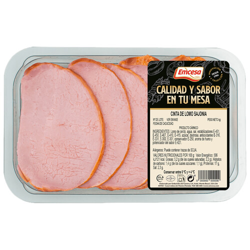 Alcampo EMCESA Bandeja Con Cinta De Lomo Tipo Sajonia Cortada En Fieltes 300 G