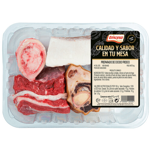 Alcampo EMCESA Bandeja con preparado de cocido fresco elaborado sin gluten