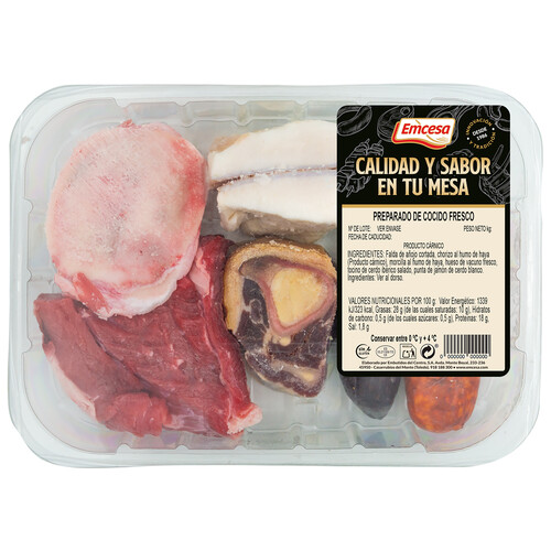 Alcampo EMCESA Bandeja Con Preparado Fresco Para Cocido Elaborado Sin Gluten