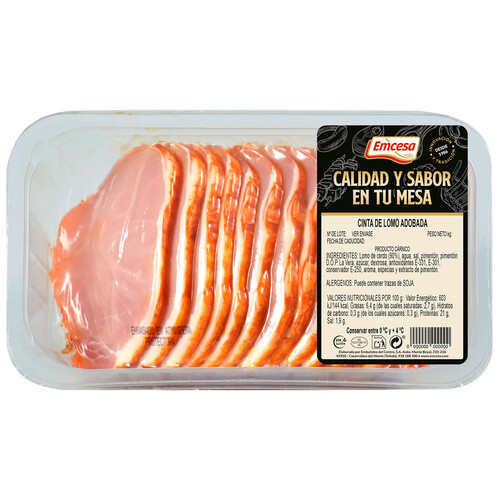 Alcampo EMCESA Bandeja De Cinta De Lomo De Cerdo Adobadada Cortada En Filetitos