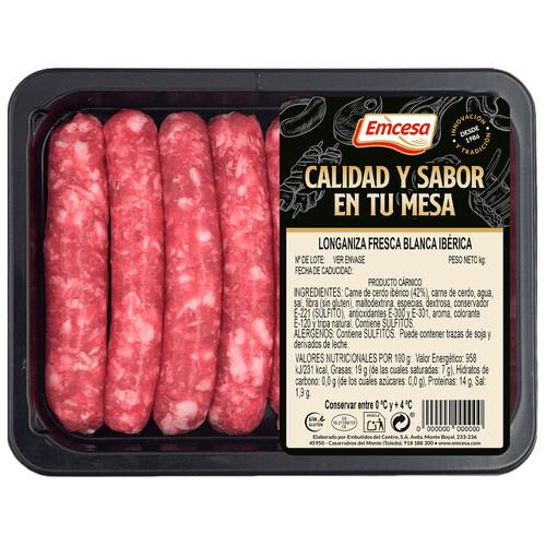 Alcampo EMCESA Bandeja de longanizaa fresca blanca ibérica elaborada sin gluten 300 g