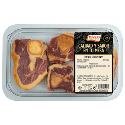 Alcampo EMCESA Bandeja de puntas de jamón curado sin gluten 250 g