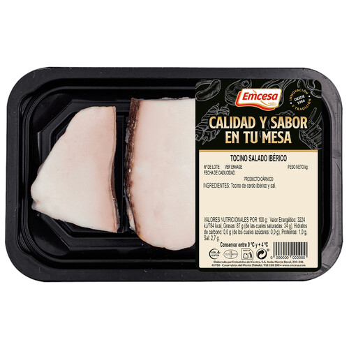 Alcampo EMCESA Bandeja de tocino salado ibérico en trozos 250 g