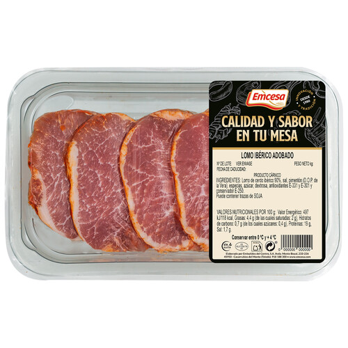Alcampo EMCESA Filetes De Cinta De Lomo De Cerdo Ibérico Adobado 200 G