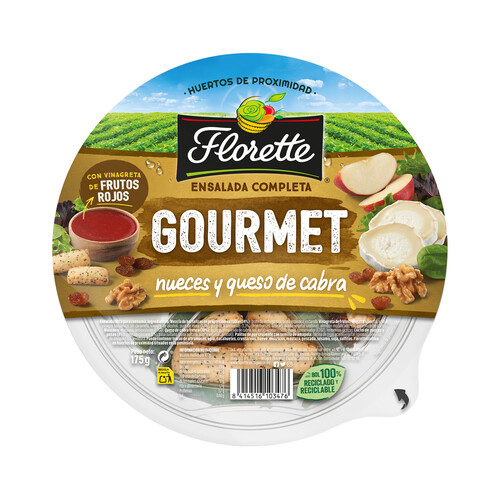 Alcampo Ensalada Gourmet con nueces y queso de cabra FLORETTE 180 g