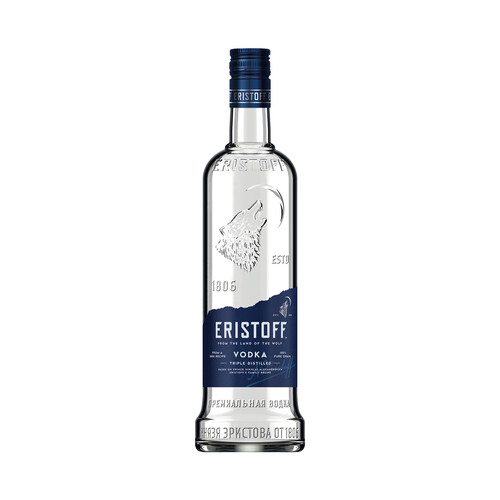 Alcampo ERISTOFF Vodka blanco premium de triple destilación botella de 70 cl
