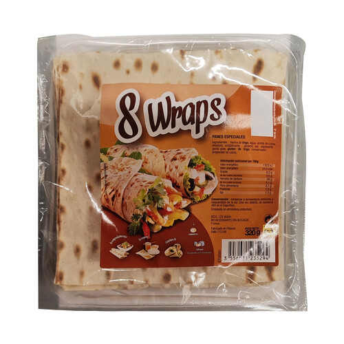 Alcampo ESPANORAC Pan wraps ideales para burritos fajitas y durums 320 g