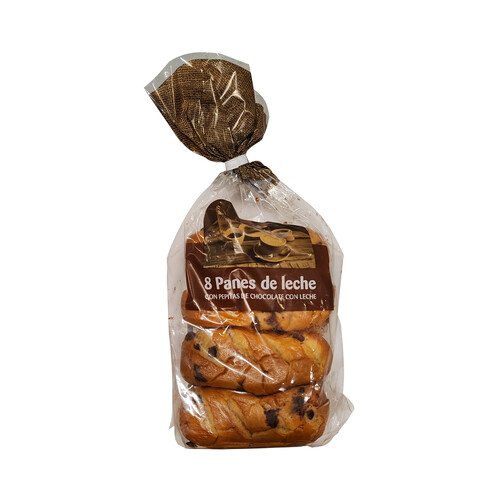 Alcampo ESPANORAC Panes de leche con pepitas de chocolate con leche 8 uds